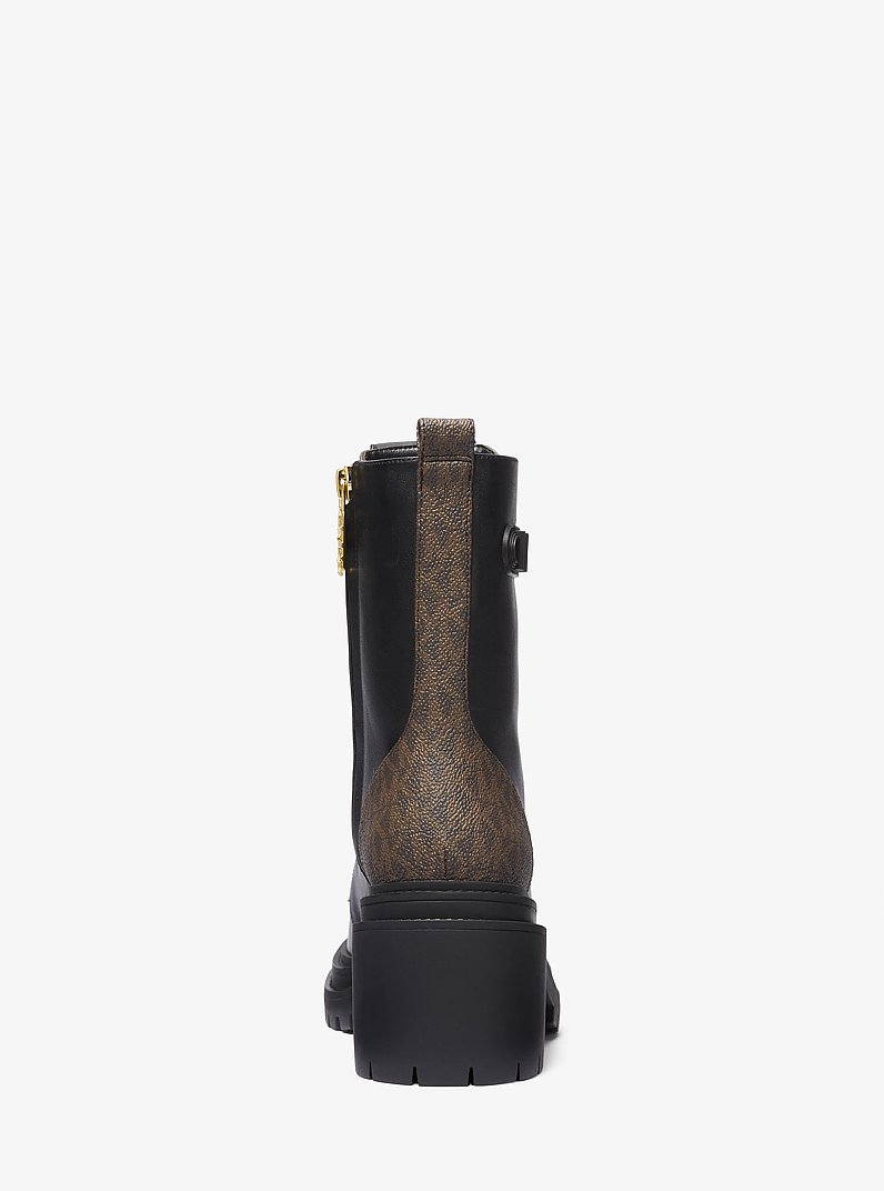 Hanley Leather and Logo Combat Boot