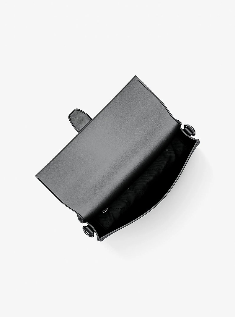 Greenwich Medium Saffiano Leather Convertible Shoulder Bag in BLACK | Michael Kors