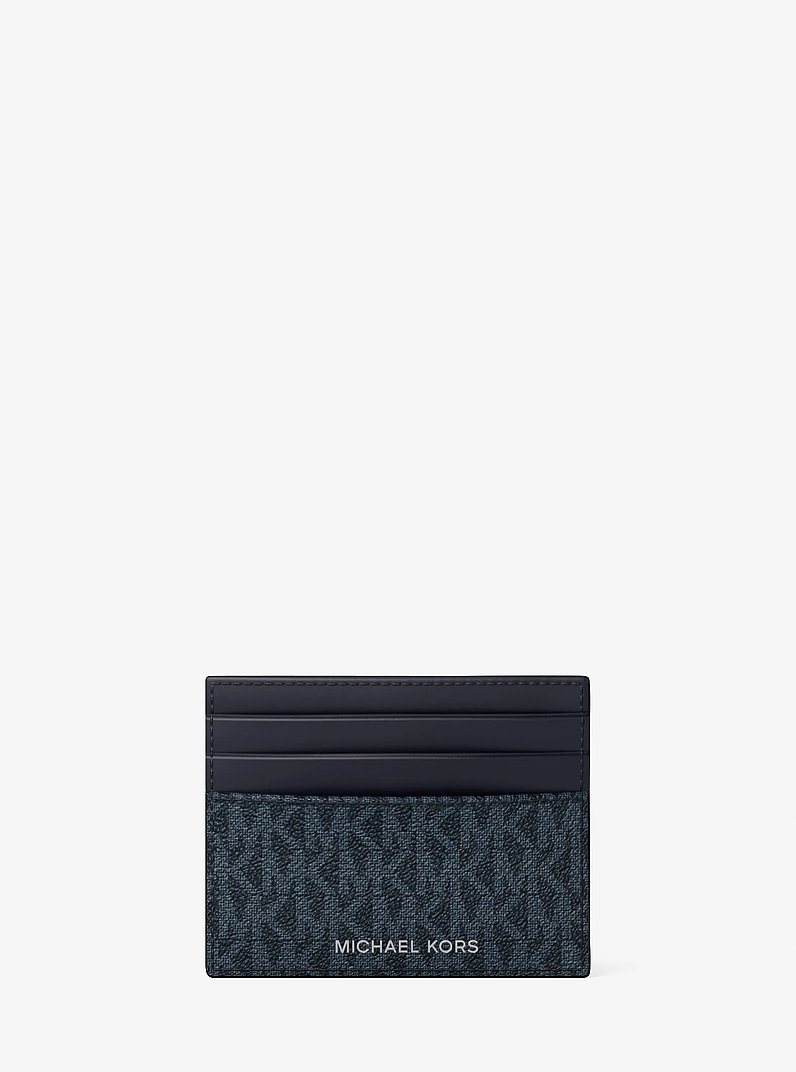 Pebbled Leather Billfold Wallet and Signature Logo Card Case Gift Set in ADMRL/PLBLUE | Michael Kors