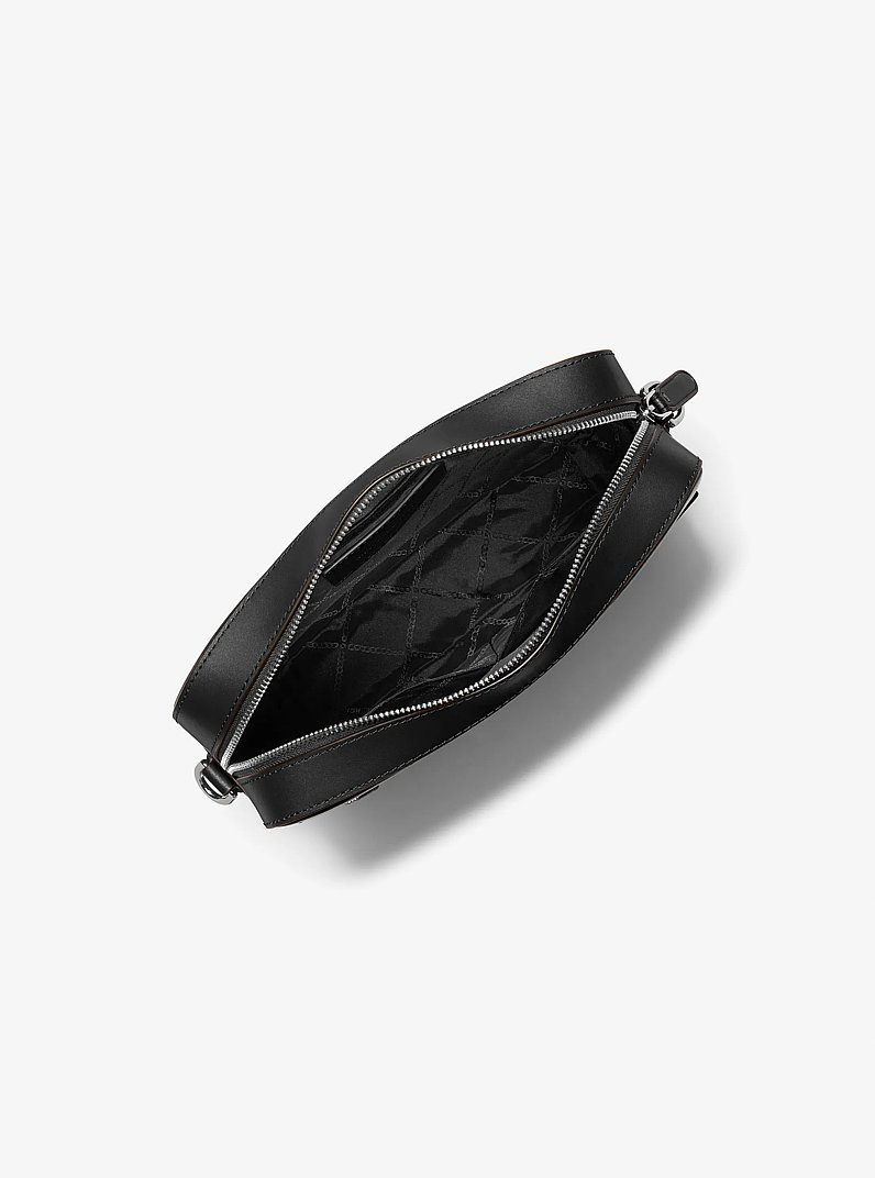 Varick Leather Camera Bag in BLACK | Michael Kors