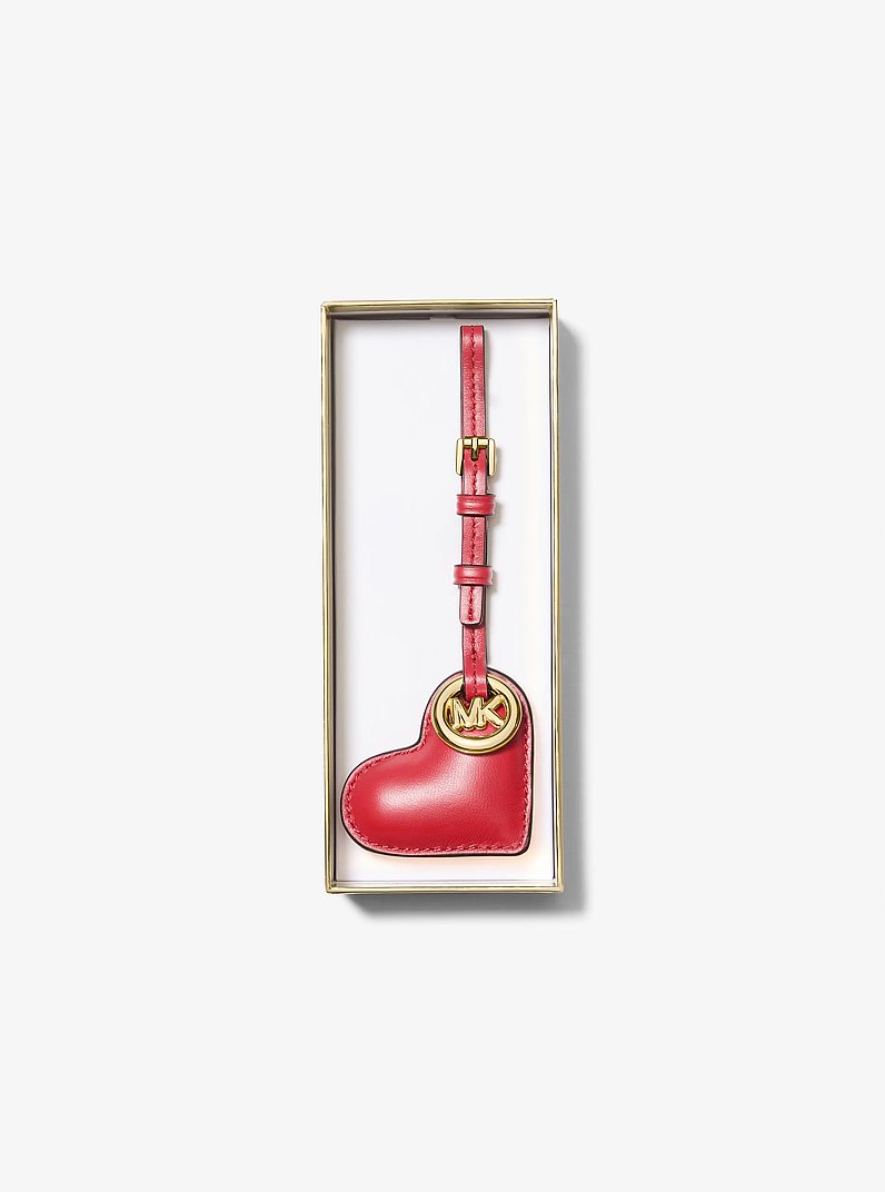 Puffy Heart Leather Bag Charm in CRIMSON | Michael Kors