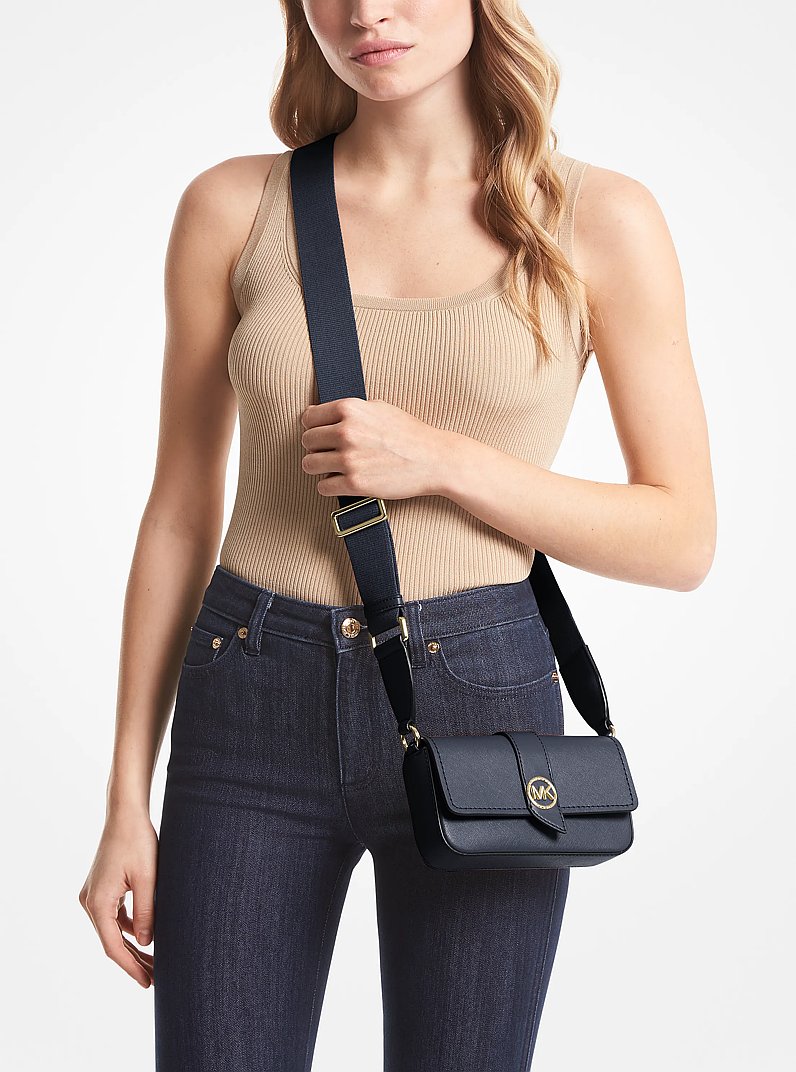 Greenwich Extra-Small Saffiano Leather Sling Crossbody Bag in NAVY | Michael Kors
