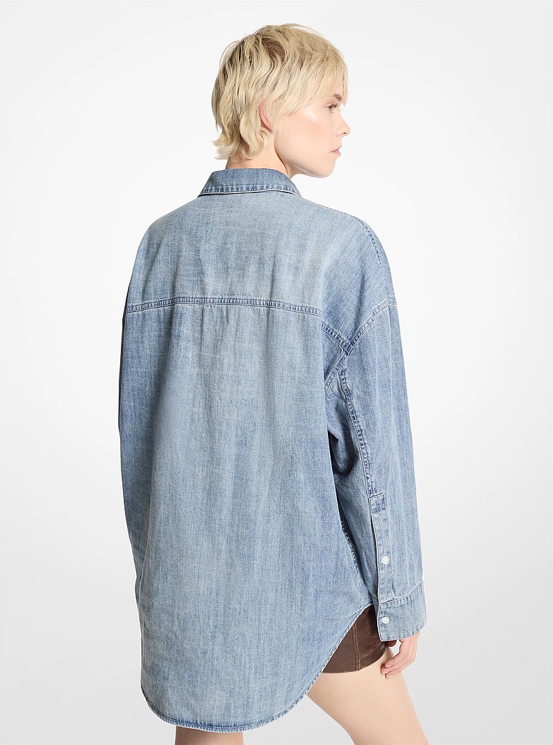 Oversized Chambray Shirt in BLUE VINTAGE WASH | Michael Kors