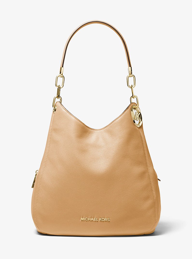 Lillie Large Pebbled Leather Shoulder Bag in PALE PEANUT | Michael Kors