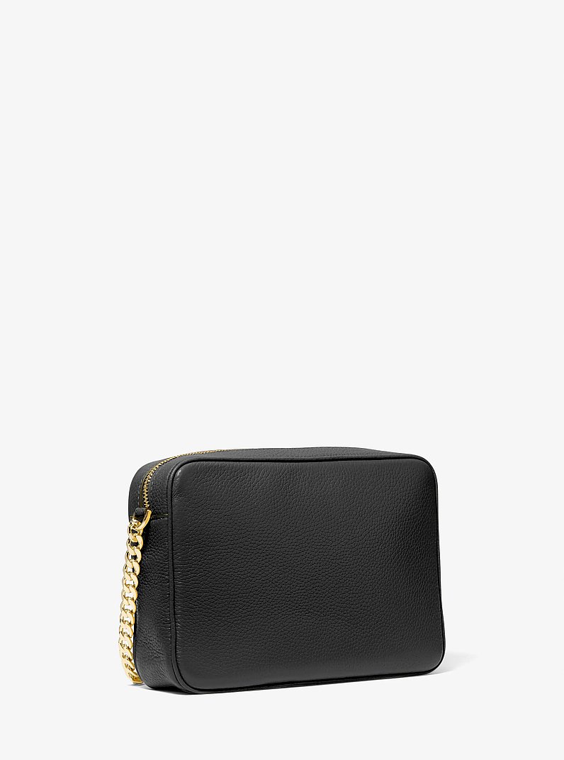 Fulton Large Pebbled Leather Camera Bag in BLACK - Sale | Michael