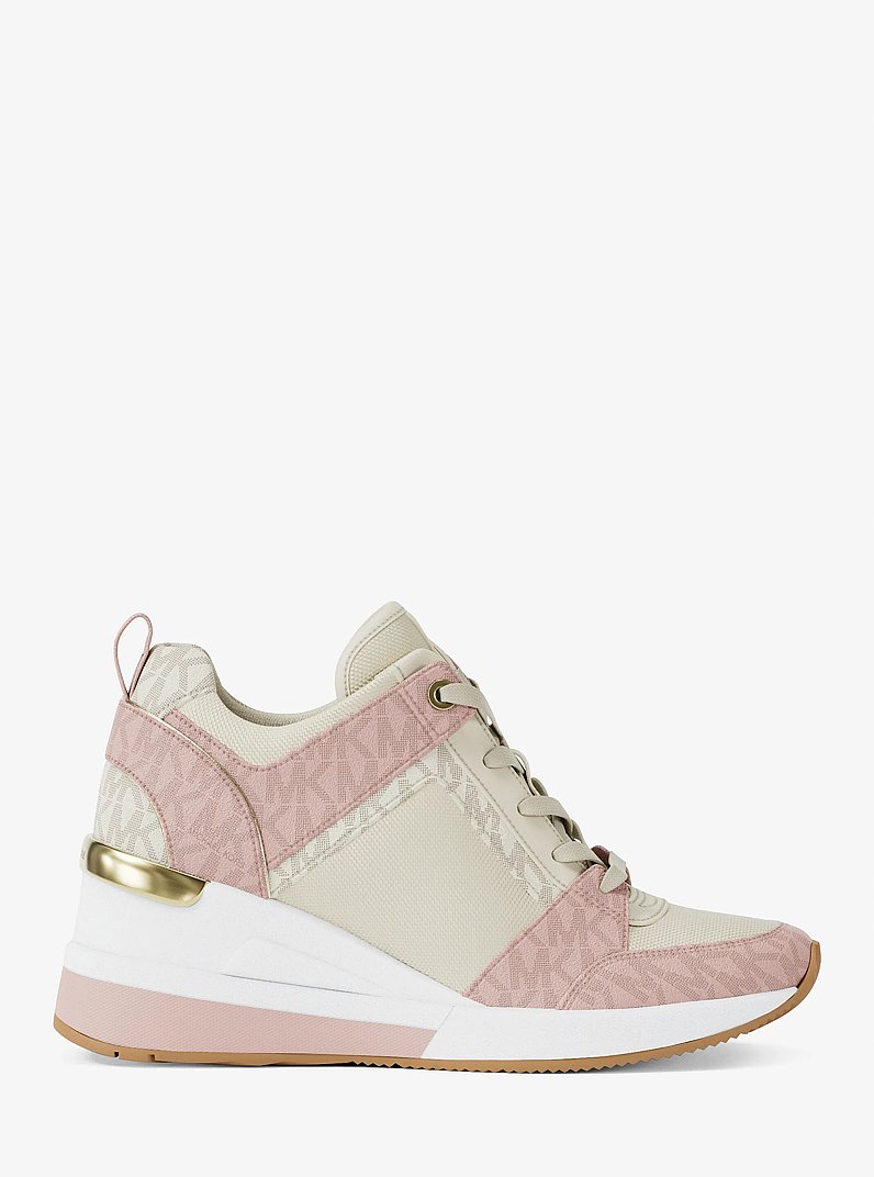 Espadrille &agrave; talon compens&eacute; Georgie &agrave; logo Signature in ROSE POUDR&Eacute; MULTI | Michael Kors