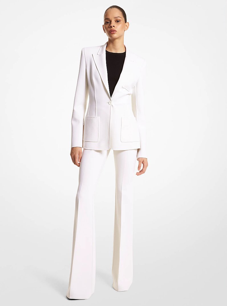 Blazer de lana el&aacute;stica de doble cara in MARFIL | Michael Kors