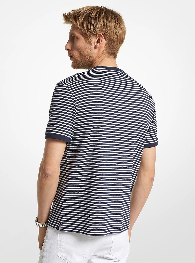 Striped Cotton and Silk Blend T-Shirt