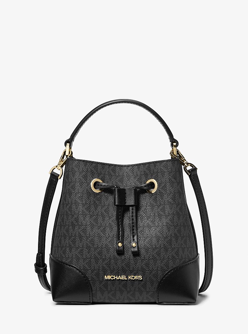 Mercer Small Logo Bucket Bag in BLACK | Michael Kors