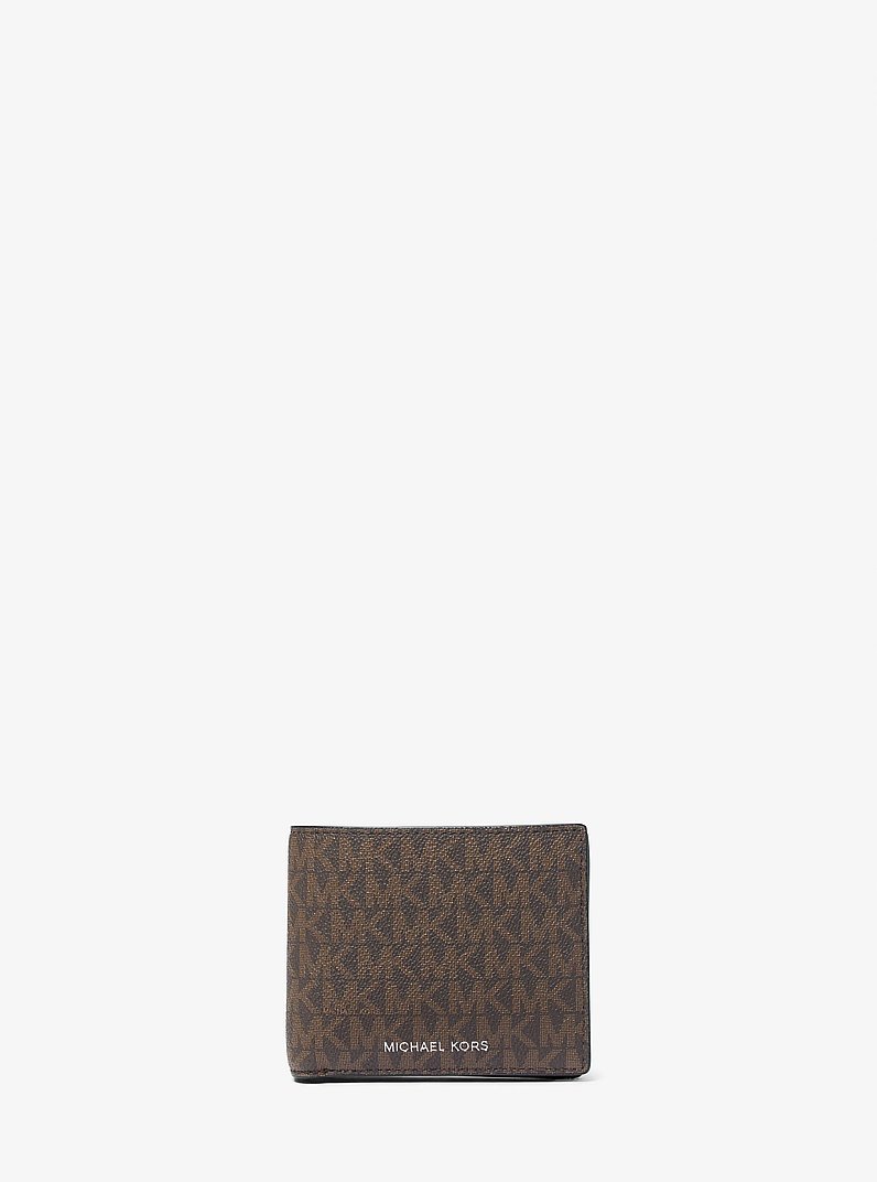 Billetera Greyson con bolsillo para monedas y logotipo in MARR&Oacute;N/NEGRO | Michael Kors