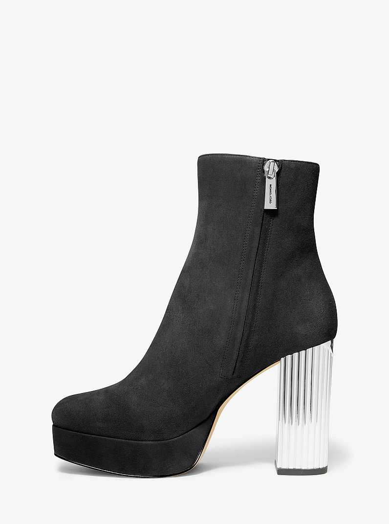 Porter Suede Platform Ankle Boot in BLACK | Michael Kors