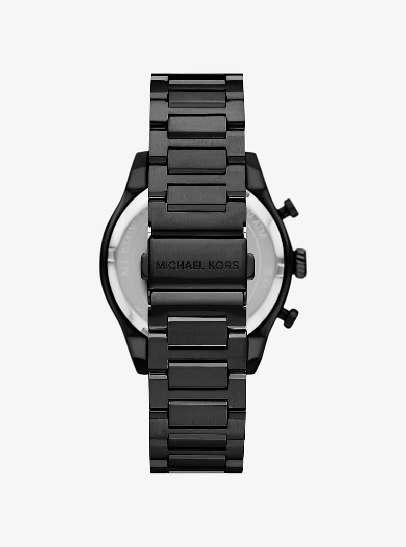 Oversized Panorama Black-Tone Watch in BLACK | Michael Kors