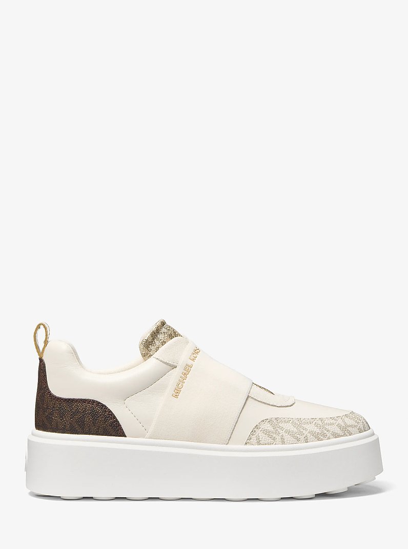 Romey Mixed Media Slip-On Platform Sneaker in CREAM MULTI | Michael Kors
