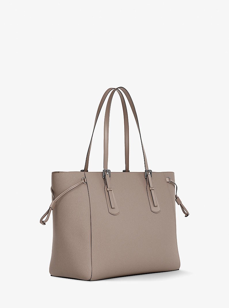 Voyager Large Saffiano Leather Tote Bag in MUSHROOM | Michael Kors