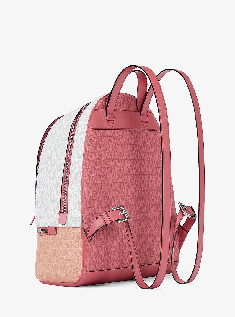 Rhea Medium Color-Block Signature Logo Backpack