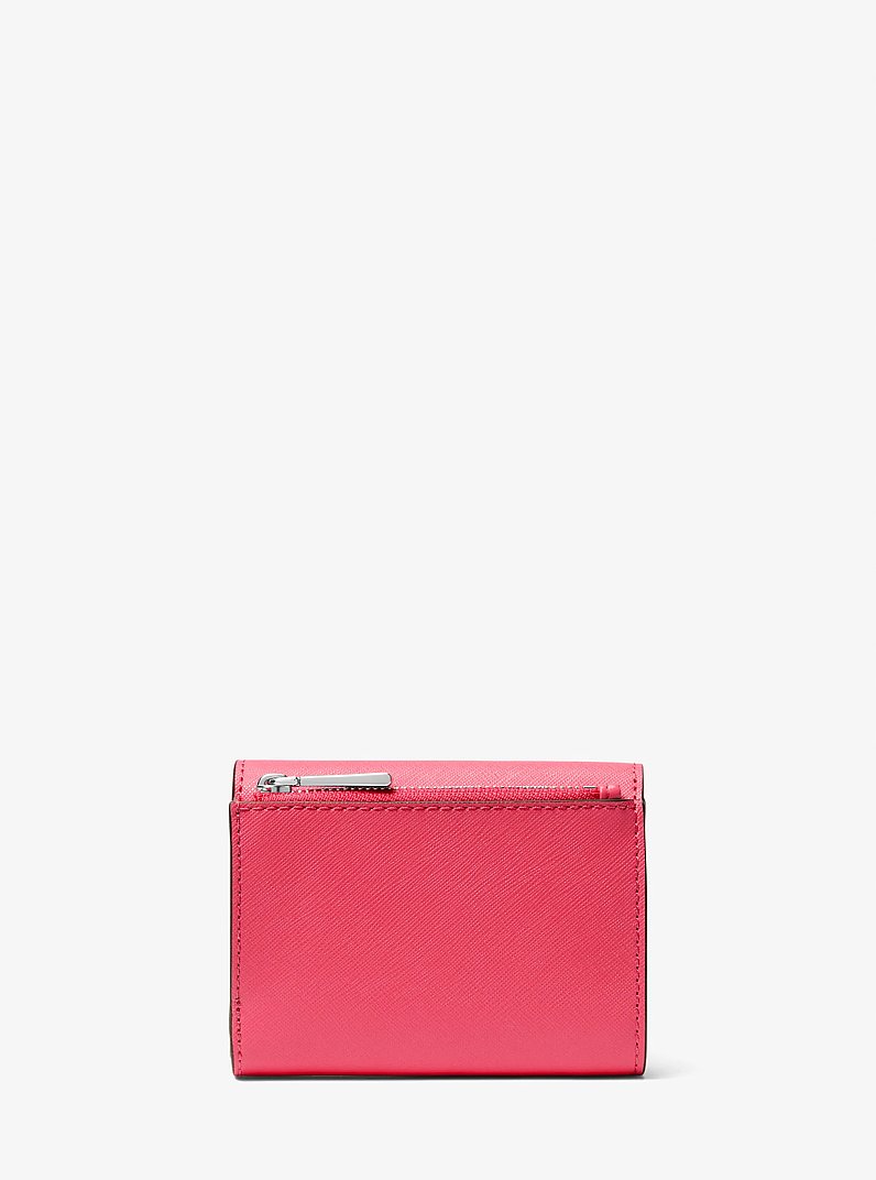 Greenwich Medium Saffiano Leather Tri-Fold Envelope Wallet in GERANIUM | Michael Kors