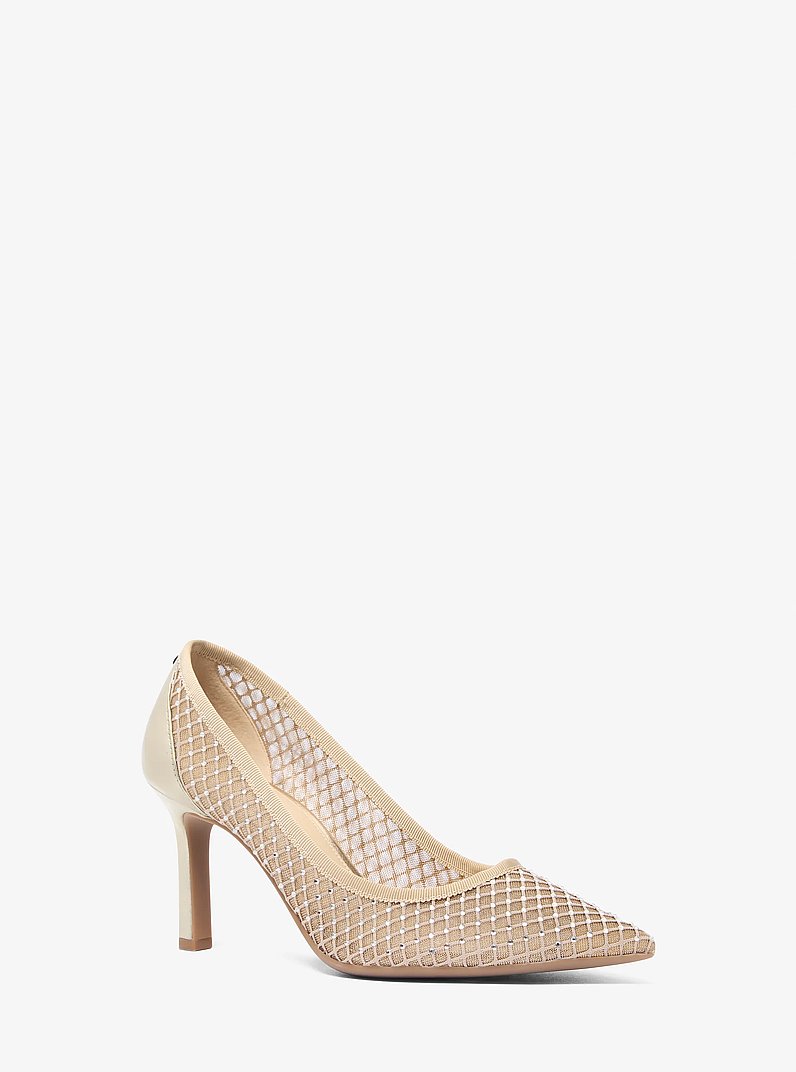 Willa Embellished Mesh Pump in PALE GOLD | Michael Kors