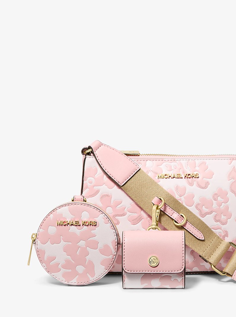 Petit sac &agrave; bandouli&egrave;re Jet Set orn&eacute; de paillettes &agrave; imprim&eacute; floral avec &eacute;tui pour AirPods Pro&reg; d&rsquo;Apple in ROSE POUDR&Eacute; | Michael Kors