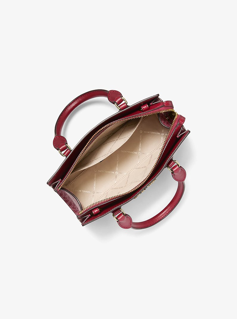 Sheila Small Signature Logo Satchel in CHERRY - Sale | Michael