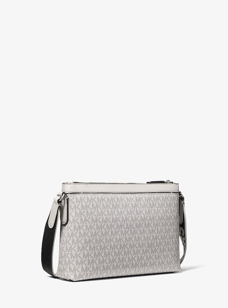 Hudson Signature Logo Messenger Bag in NICKEL | Michael Kors