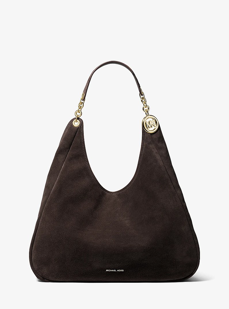 Schultertasche Ellie Large aus Wildleder in SCHOKOLADE | Michael Kors