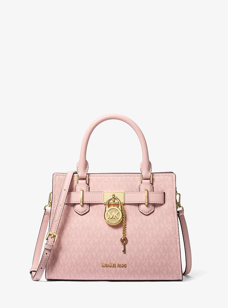 Bolso satchel Hamilton peque&ntilde;o con logotipo exclusivo in ROS&Aacute;CEO POLVORIENTO | Michael Kors