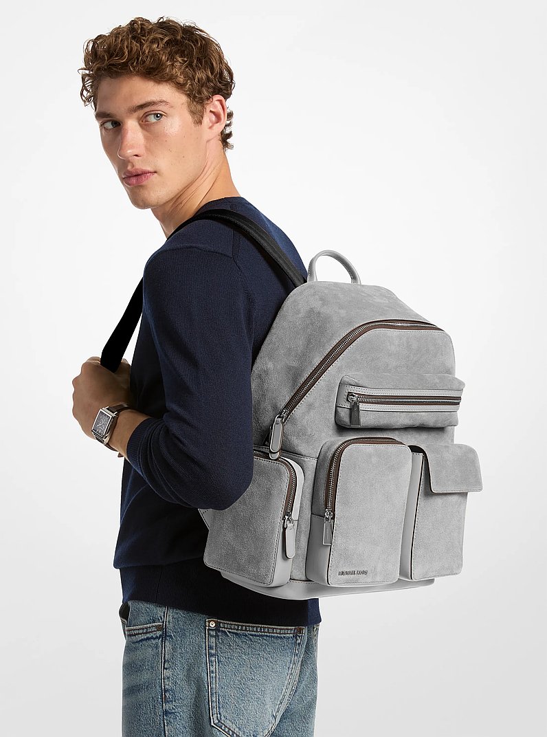 Dakota Suede Cargo Backpack in QUARRY GREY | Michael Kors