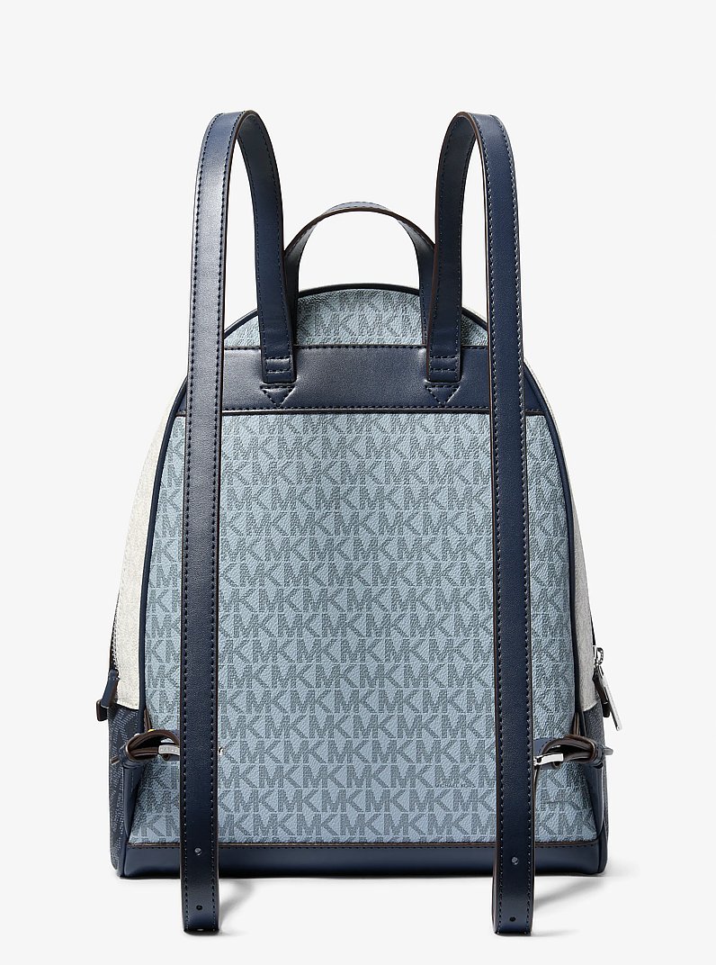 Rhea Medium Color-Block Signature Logo Backpack in ADMIRL MULTI | Michael Kors
