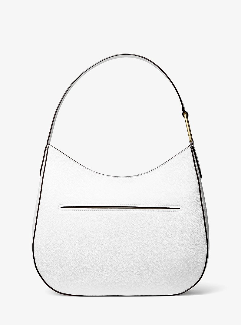 Kensington Large Pebbled Leather Hobo Shoulder Bag in OPTIC WHITE | Michael Kors
