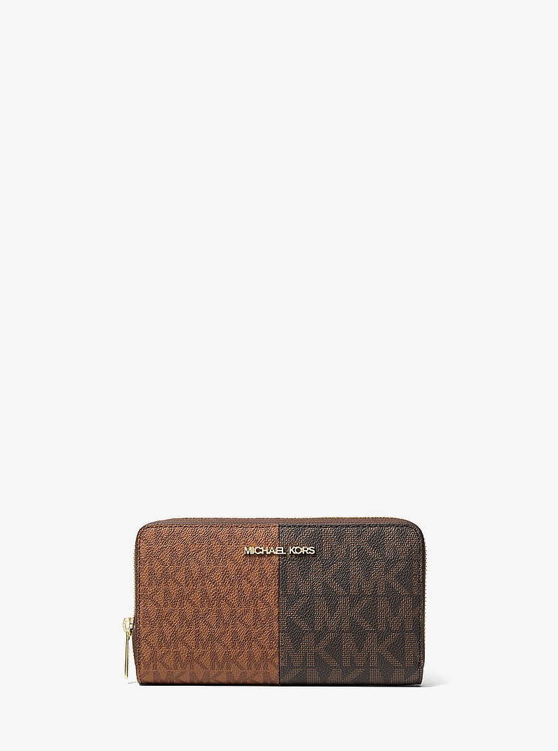 Zweifarbige Brieftasche Jet Set Medium mit Signature-Logomuster in GEP&Auml;CK MULTI | Michael Kors