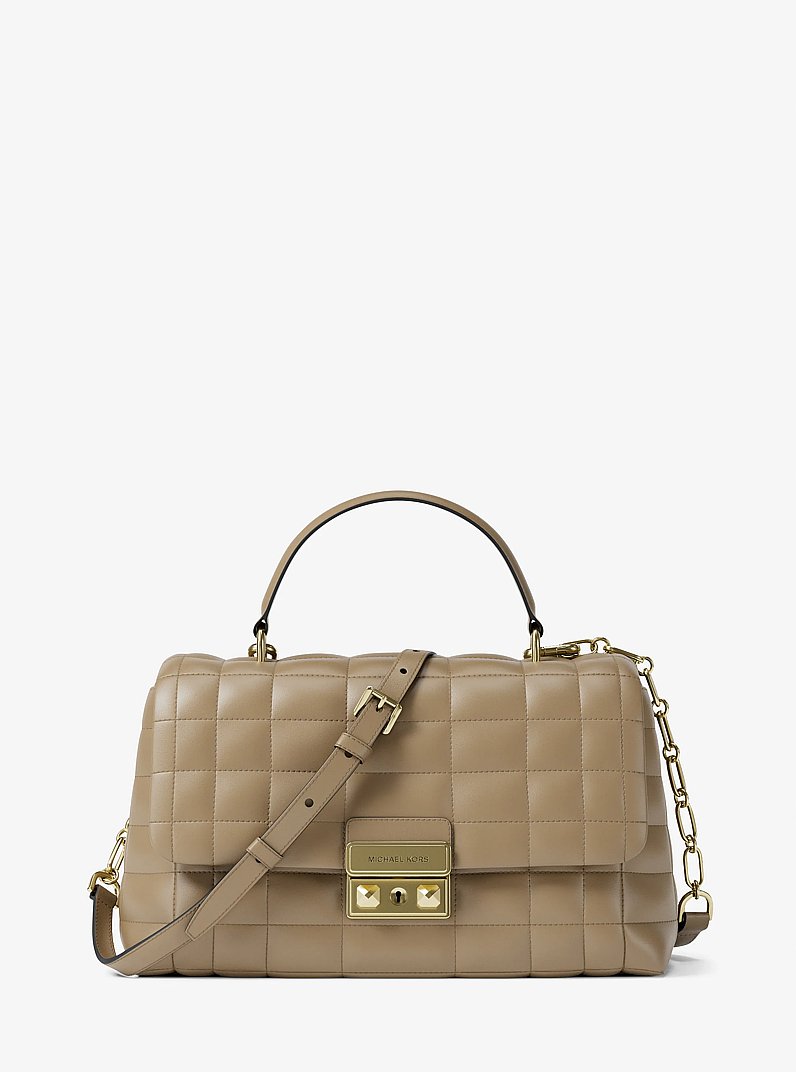 Sacoche Tribeca de taille moyenne en cuir matelass&eacute; in BOGUE | Michael Kors