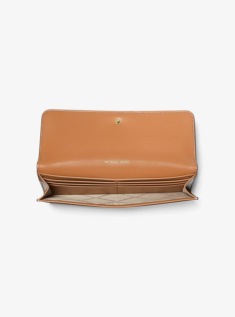 Jet Set Large Signature Logo Wallet in VANILLA/ACORN | Michael Kors