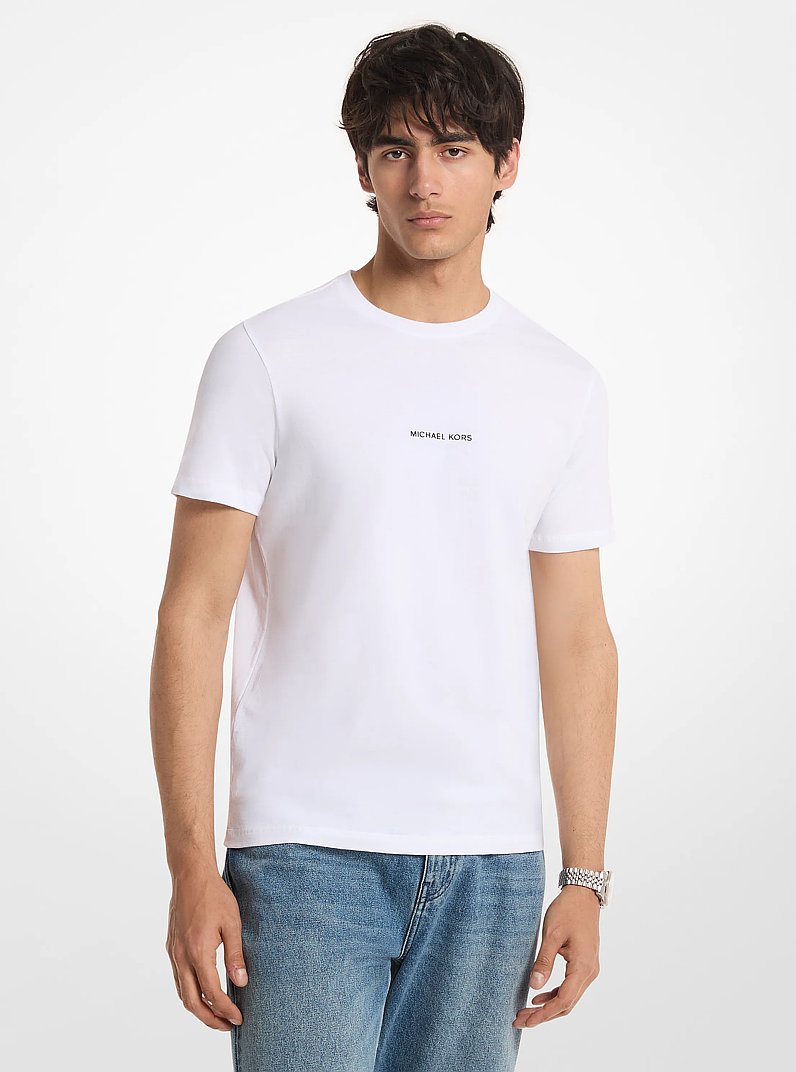 T-Shirt aus Baumwoll-Jersey mit Grafik-Logo in WEISS | Michael Kors