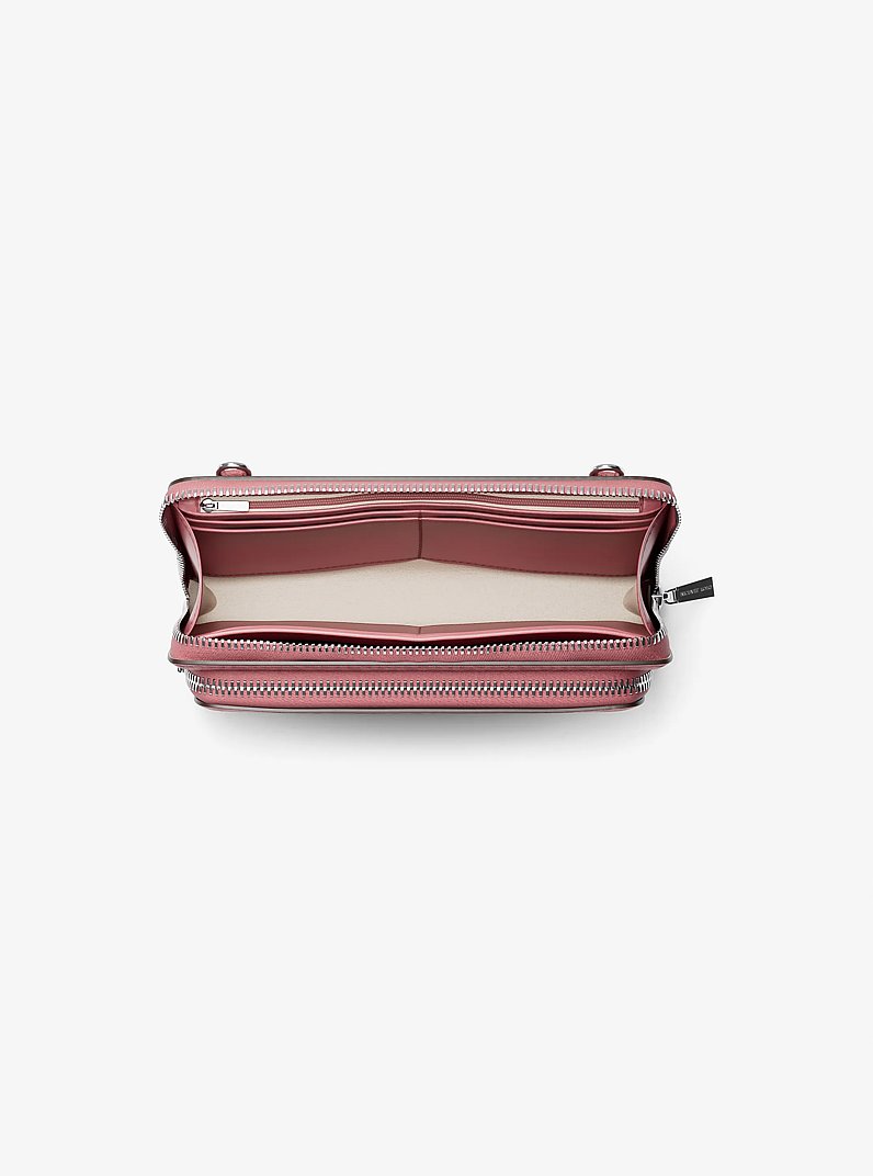 Jet Set Large Signature Logo Continental Crossbody Bag in ROSEWOOD | Michael Kors