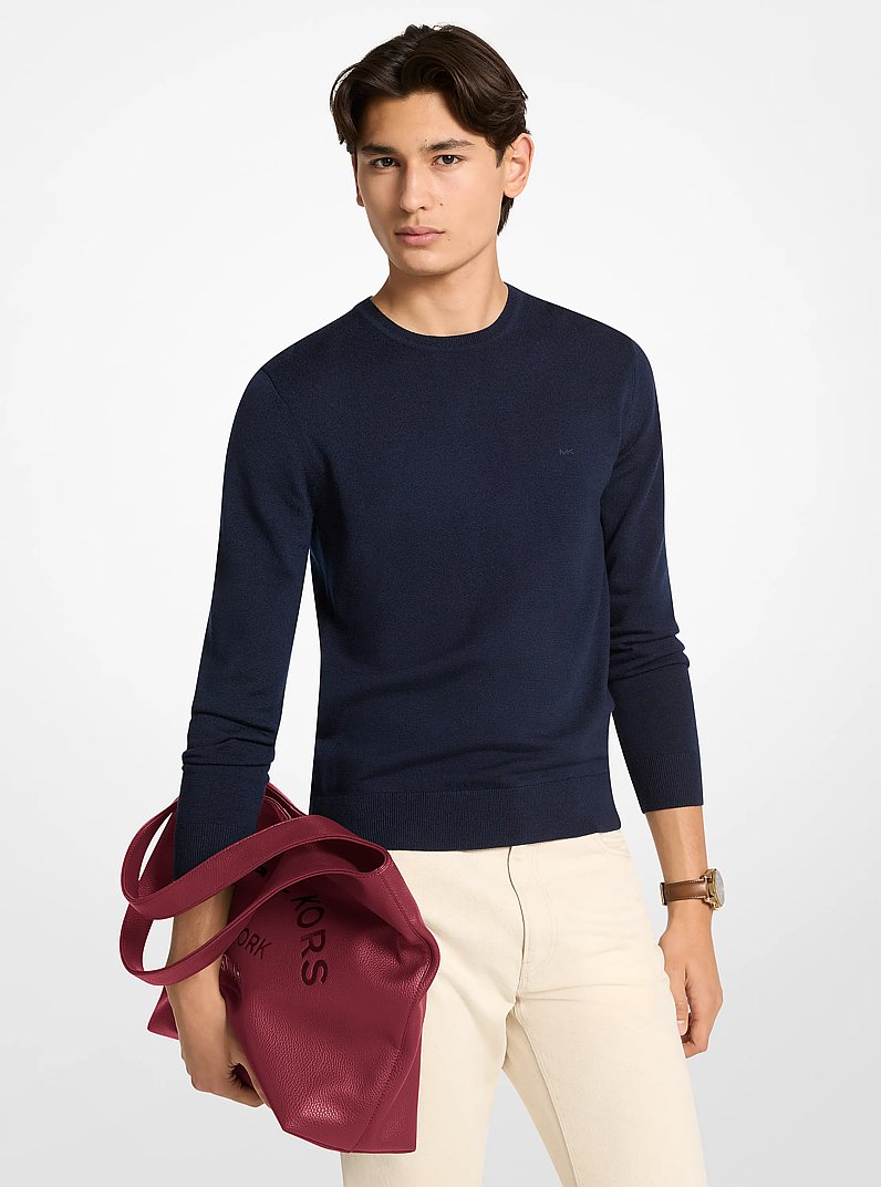 Cooper Small Logo Embossed Tote Bag in MAROON | Michael Kors