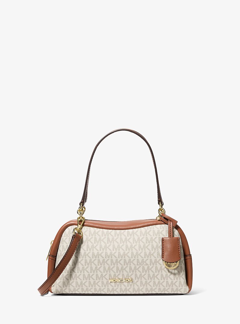Cecily Small Signature Logo Shoulder Bag in VAINILLA | Michael Kors