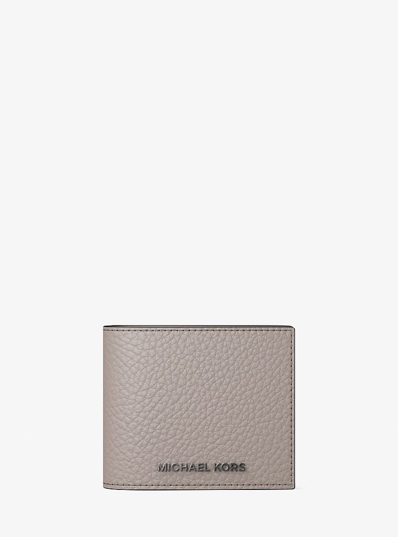 Porte-billets Hudson en cuir grain&eacute; in NICKEL | Michael Kors