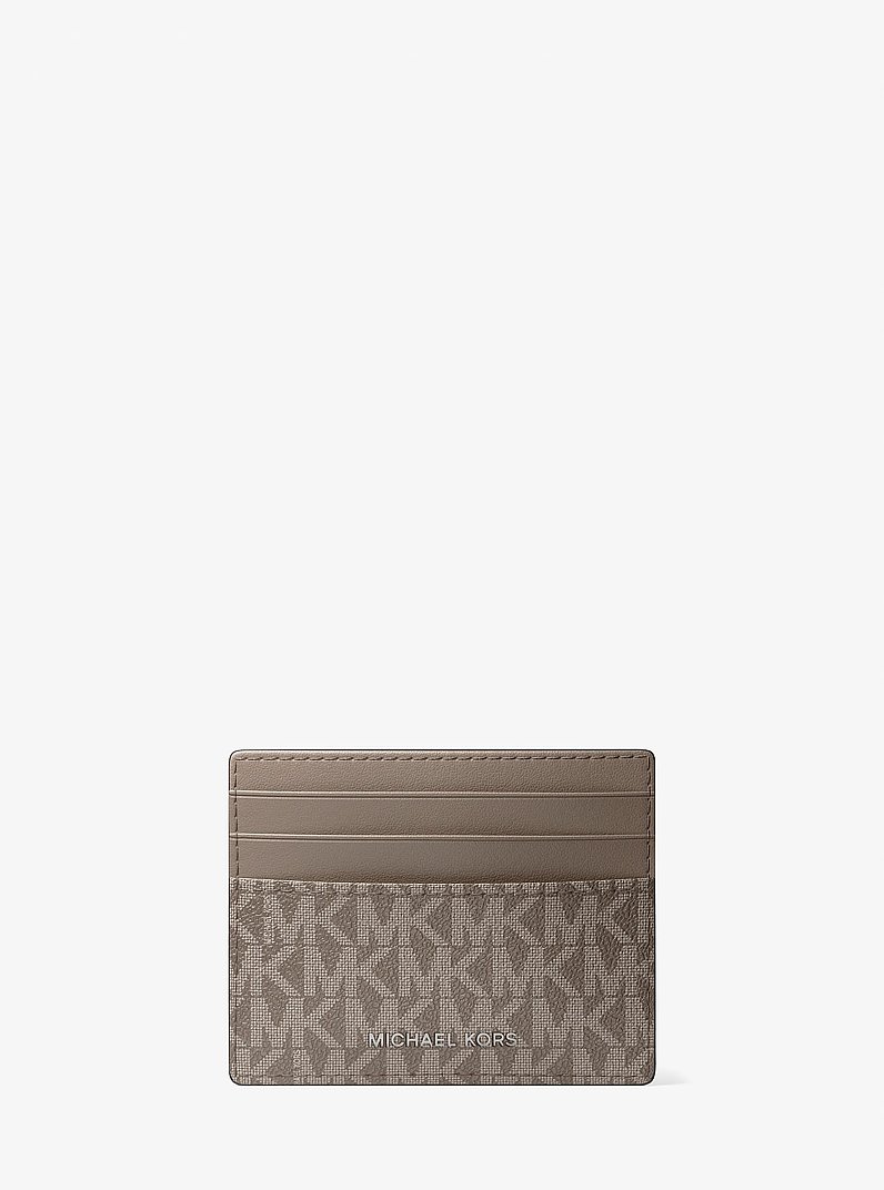 Pebbled Leather Billfold Wallet and Signature Logo Card Case Gift Set in MUSHROOM | Michael Kors