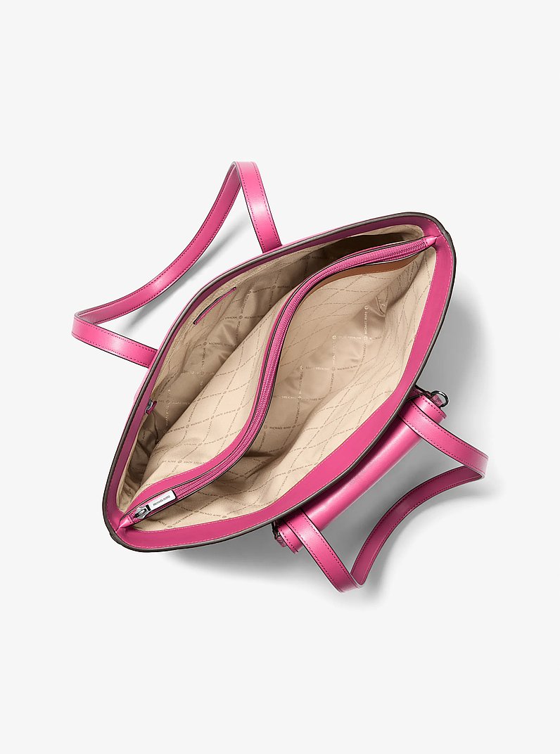 Jet Set Large 2-in-1 Pebbled Leather Tote Bag in DRAGONFRUIT | Michael Kors