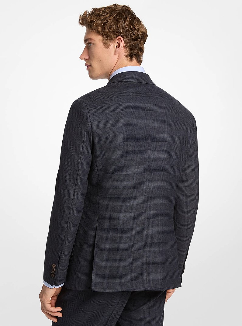 Americana de mezcla de lana con patr&oacute;n Pr&iacute;ncipe de Gales in AZUL MARINO | Michael Kors