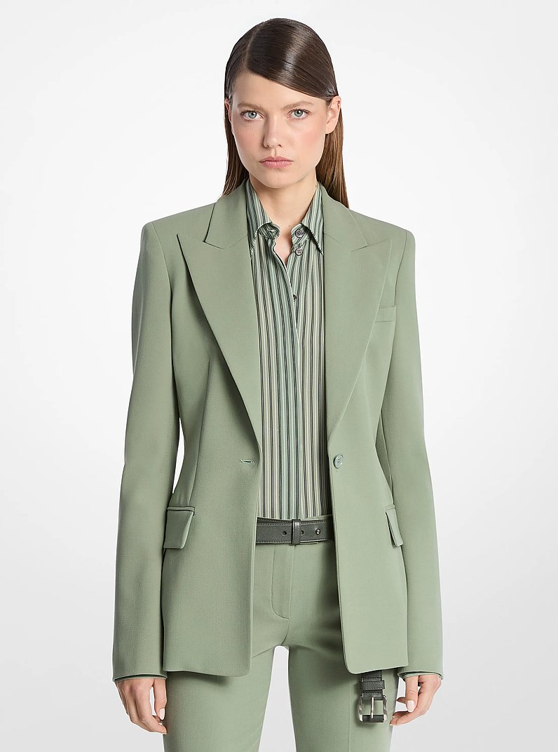 Georgina Stretch Wool Blazer in CELADON | Michael Kors