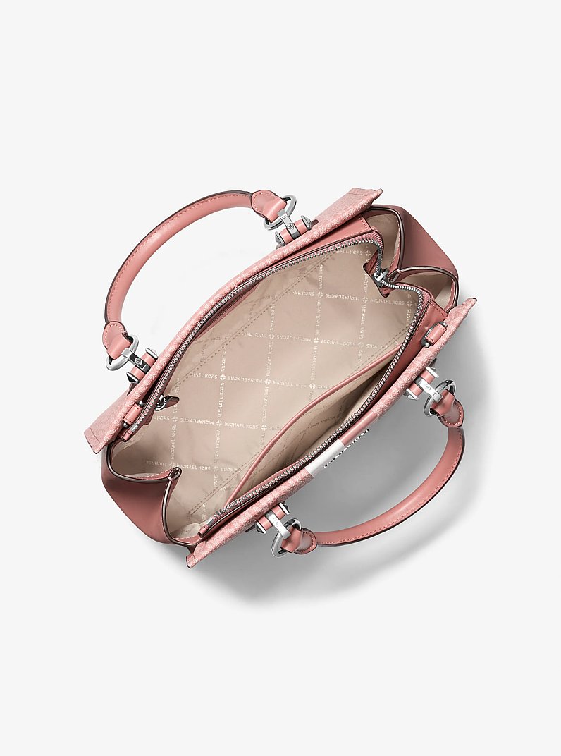 Marilyn Medium Signature Logo Stripe Satchel