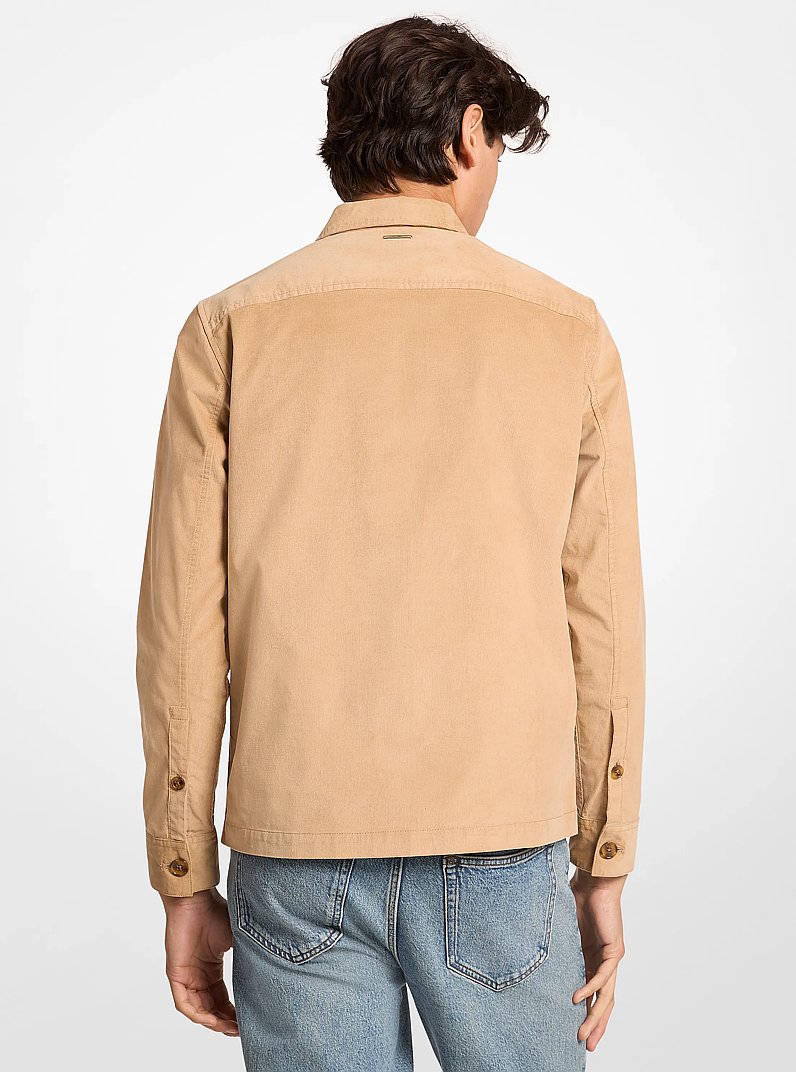 Cotton Blend Shirt Jacket in CAMEL | Michael Kors