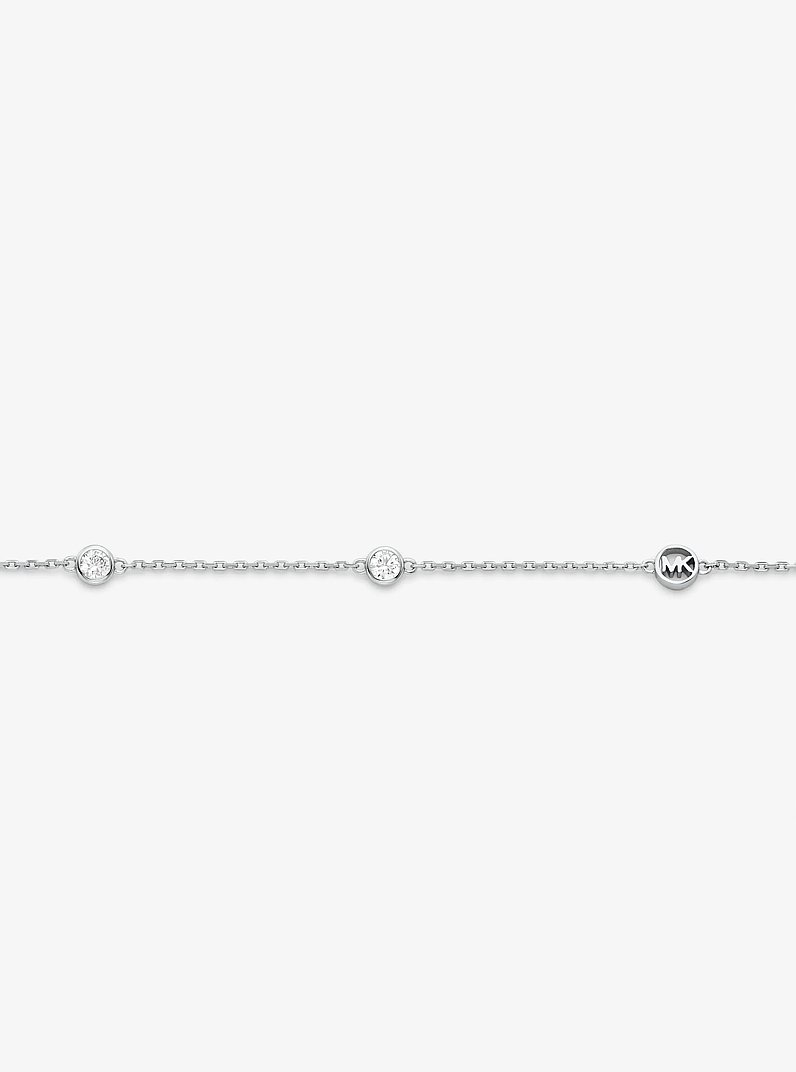 Precious Metal-Plated Sterling Silver Cubic Zirconia Necklace in SILVER | Michael Kors