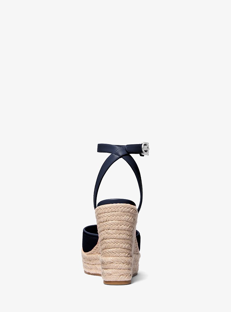 Larissa Cotton Canvas Espadrille Wedge in NAVY | Michael Kors