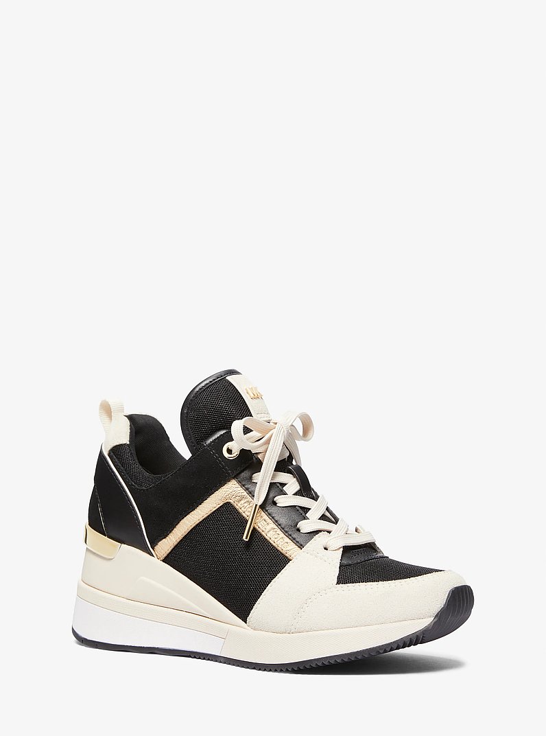 Georgie Tri-Color Mixed-Media Trainer