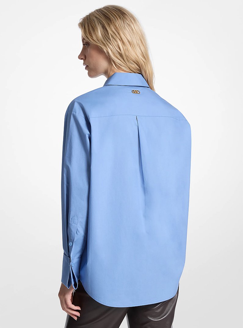 Camicia in popeline di cotone in BLU FRANCESE | Michael Kors