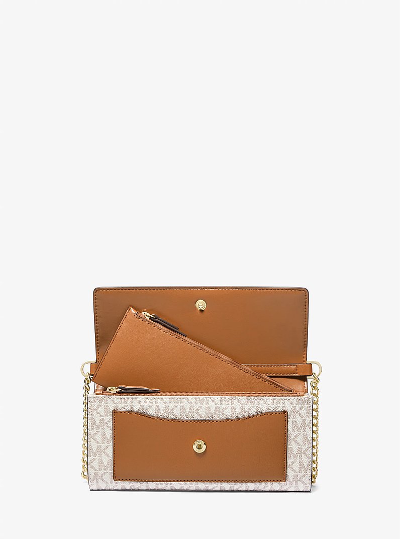 Sac &agrave; bandouli&egrave;re convertible Jet Set&nbsp;2-en-1 de taille moyenne &agrave; logo in VANILLE/NOISETTE | Michael Kors