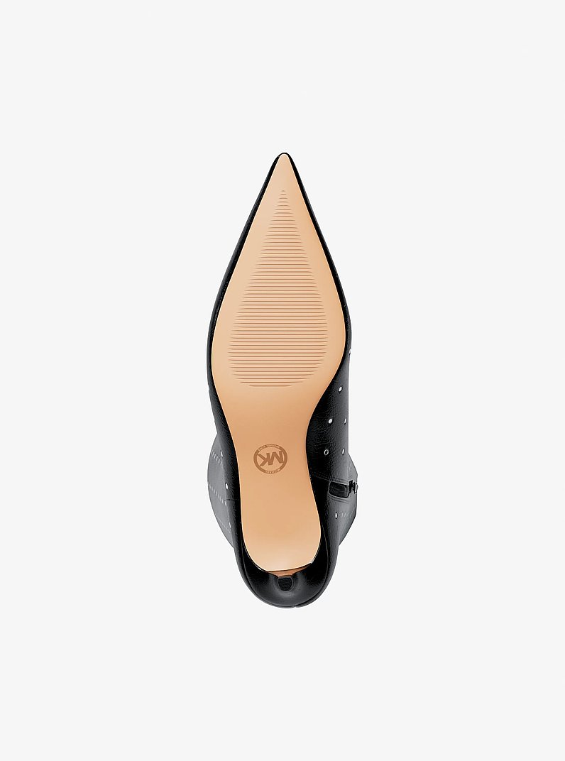 Nalia Studded Kitten Heel Boot in BLACK | Michael Kors