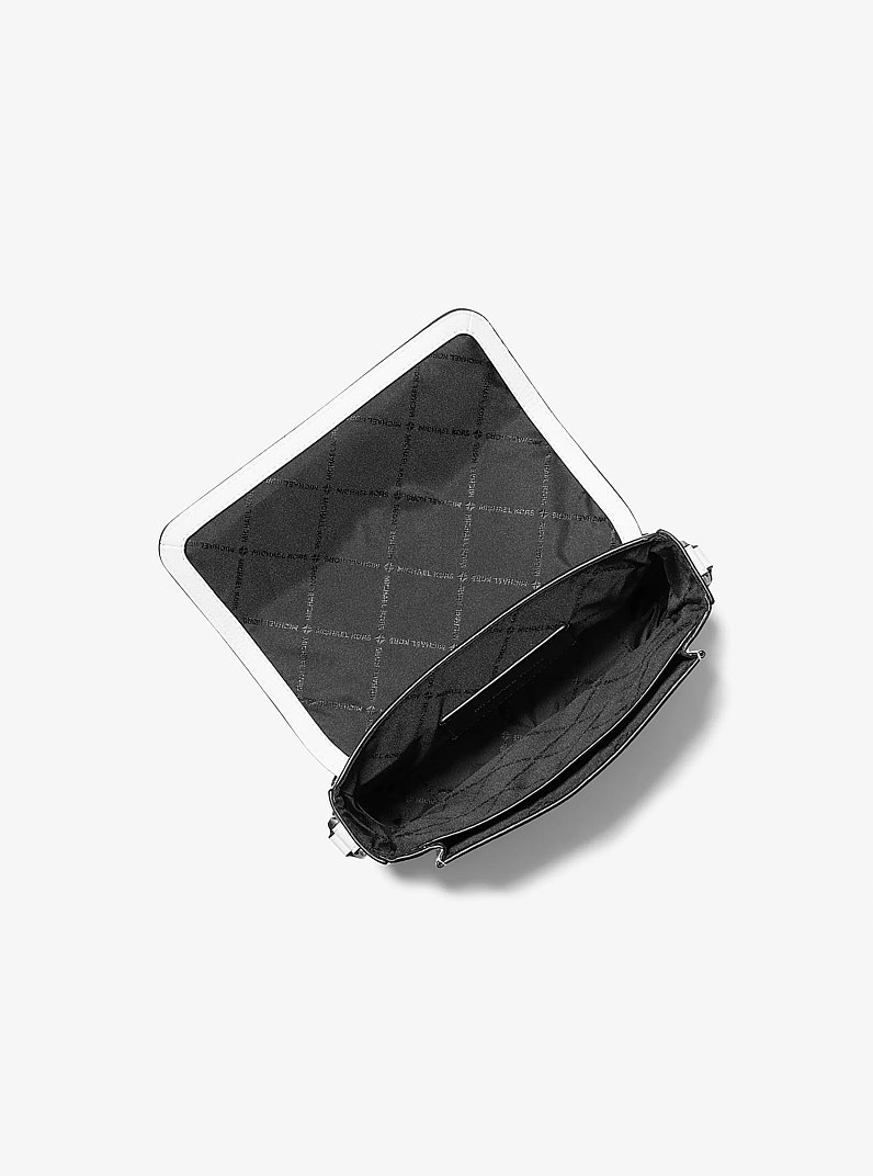 Hudson Pebbled Leather Crossbody Bag in BRIGHT WHT | Michael Kors